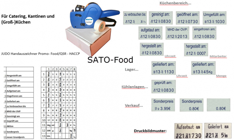 Druckbild des SATO Food handetikettierers